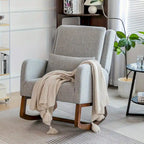 Rocking Chair, Indoor Upholstered Rocking Chair for Living Room, Modern Glider Rocker Chair w/Pillow