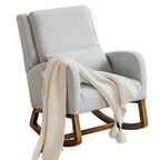 Rocking Chair, Indoor Upholstered Rocking Chair for Living Room, Modern Glider Rocker Chair w/Pillow