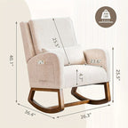 Rocking Chair, Indoor Upholstered Rocking Chair for Living Room, Modern Glider Rocker Chair w/Pillow
