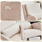 Rocking Chair, Indoor Upholstered Rocking Chair for Living Room, Modern Glider Rocker Chair w/Pillow