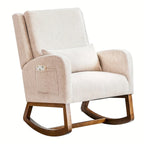 Rocking Chair, Indoor Upholstered Rocking Chair for Living Room, Modern Glider Rocker Chair w/Pillow