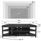 Farmhouse Wood Corner TV Stand with Power Outlet, Space Saving Entertainment Center Media TV Console Table