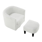 Corduroy Swivel Accent Chair with Ottoman