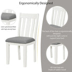 Retro Style 7 PCS Dining Table Set for 6-Extendable Table and 6 Upholstered Chairs
