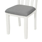 Retro Style 7 PCS Dining Table Set for 6-Extendable Table and 6 Upholstered Chairs
