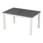Retro Style 7 PCS Dining Table Set for 6-Extendable Table and 6 Upholstered Chairs