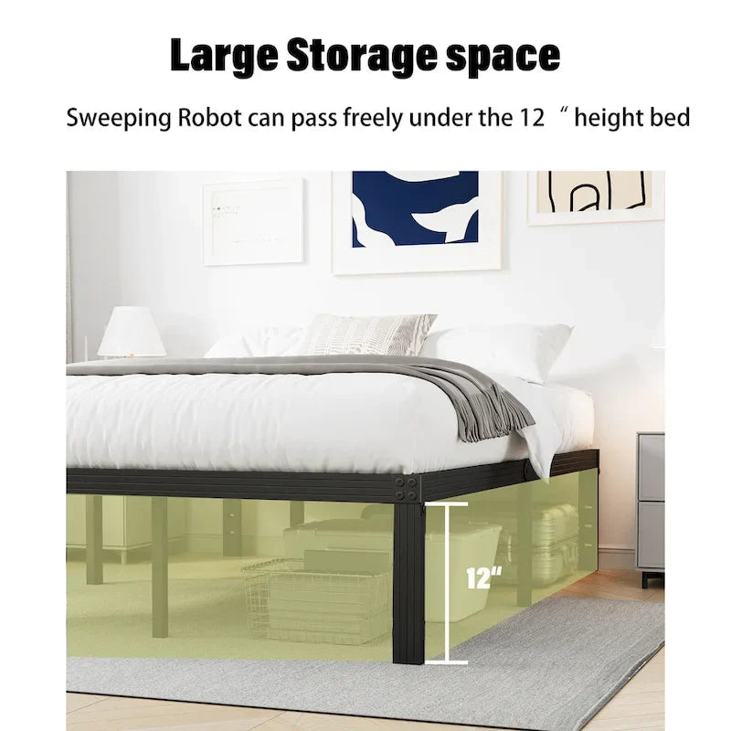 14 Inch Heavy Duty Bed Frame, No Box Spring Needed, Noise Free