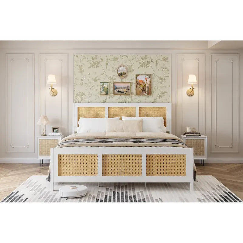 Rattan Bed Frame with Headboard