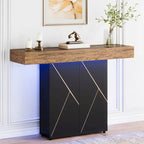 43.3 Farmhouse Pedestal Console Table, Sofa Table For Living Room, Entry Table For Entryway, Narrow Desk