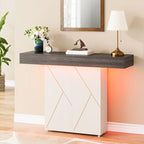 43.3 Farmhouse Pedestal Console Table, Sofa Table For Living Room, Entry Table For Entryway, Narrow Desk