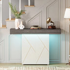 43.3 Farmhouse Pedestal Console Table, Sofa Table For Living Room, Entry Table For Entryway, Narrow Desk