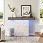 43.3 Farmhouse Pedestal Console Table, Sofa Table For Living Room, Entry Table For Entryway, Narrow Desk
