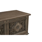 Clara Carved Solid Wood Storage Ottoman