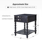 Eric Traditional 26 Tall Solid Wood End Table with USB Set of 2by HULALA HOME