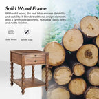 Eric Traditional 26 Tall Solid Wood End Table with USB Set of 2by HULALA HOME