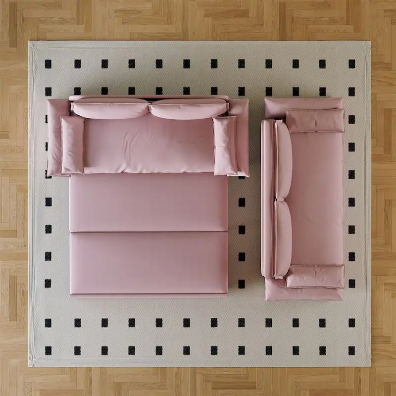 70.1 3-in-1 Convertible Queen Pull Out Sofa Bed with 2 Soft Pillows