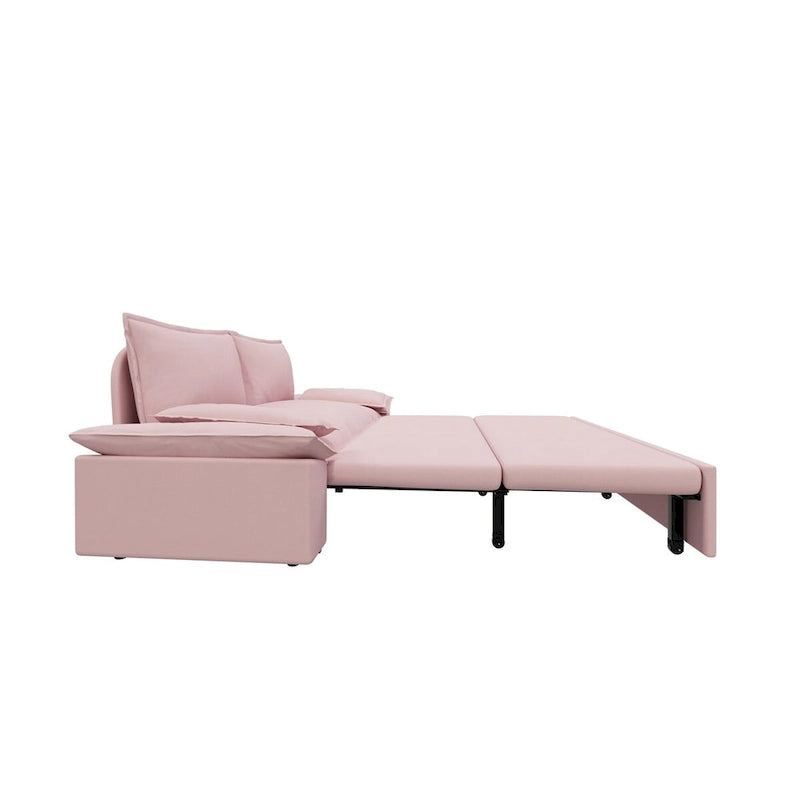 70.1 3-in-1 Convertible Queen Pull Out Sofa Bed with 2 Soft Pillows