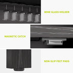 Moasis Tall Wine Bar Cabinet for Liquor and Glasses Dining Kitchen Cabinet with Liquor Dispenser & Wine Rack