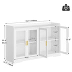 Moasis 55 Sideboard Buffet Cabinet with LED Light, Storage Cabinet with Doors and Adjustable Shelves