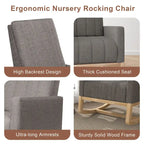 Adjustable Rocking Chair, Nursery Glider Chair with Adjustable High Back and Foot Rest