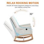 Adjustable Rocking Chair, Nursery Glider Chair with Adjustable High Back and Foot Rest