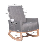 Adjustable Rocking Chair, Nursery Glider Chair with Adjustable High Back and Foot Rest
