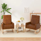 Adjustable Rocking Chair, Nursery Glider Chair with Adjustable High Back and Foot Rest