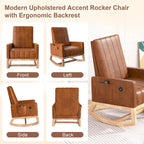 Adjustable Rocking Chair, Nursery Glider Chair with Adjustable High Back and Foot Rest
