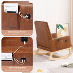 Adjustable Rocking Chair, Nursery Glider Chair with Adjustable High Back and Foot Rest