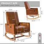 Adjustable Rocking Chair, Nursery Glider Chair with Adjustable High Back and Foot Rest