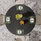 Round Dining Table for 4-6, 47.2 Black Kitchen Table