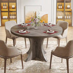 Round Dining Table for 4-6, 47.2 Black Kitchen Table