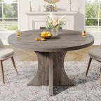 Round Dining Table for 4-6, 47.2 Black Kitchen Table