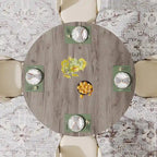 Round Dining Table for 4-6, 47.2 Black Kitchen Table