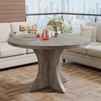 Round Dining Table for 4-6, 47.2 Black Kitchen Table