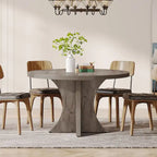 Round Dining Table for 4-6, 47.2 Black Kitchen Table