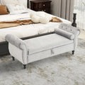 Velvet Storage Rectangular Bench With 1 Pillow,Ottoman For Living Rooms And Entryway
