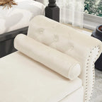 Velvet Storage Rectangular Bench With 1 Pillow,Ottoman For Living Rooms And Entryway