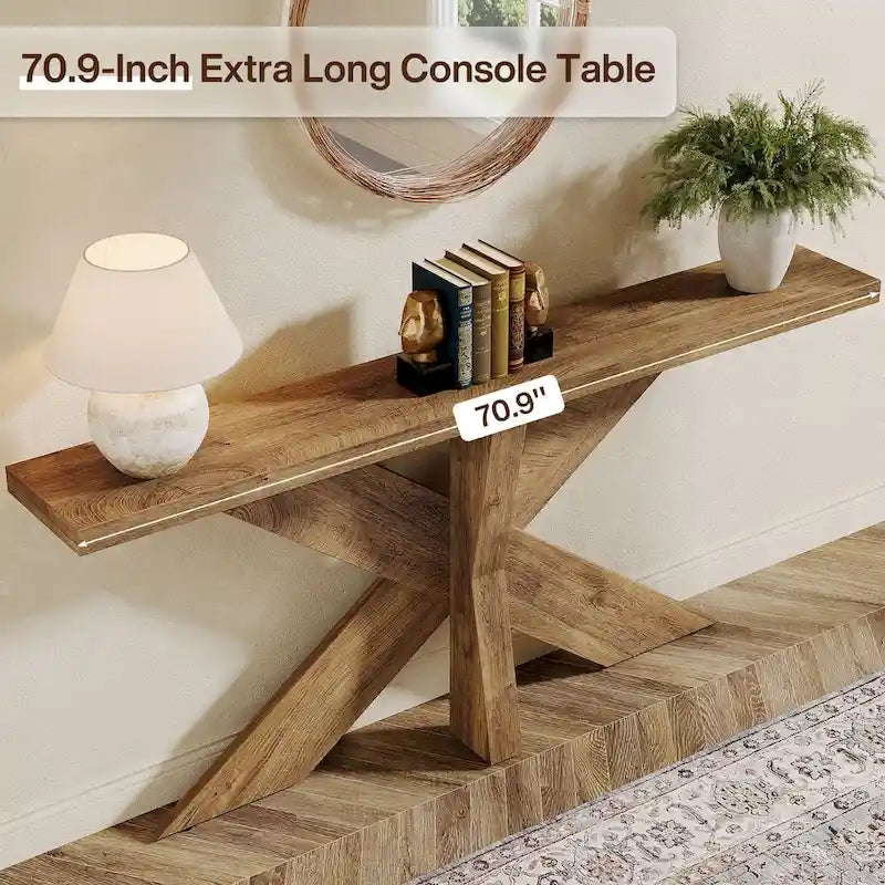 70.9 Extra Long Farmhouse Console Sofa Table for Entryway Hallway