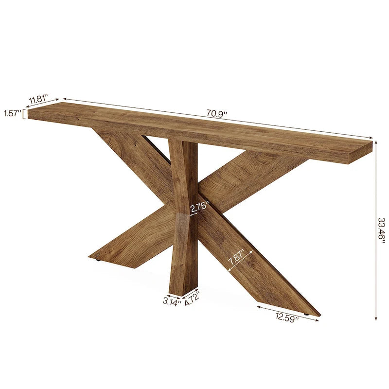 70.9 Extra Long Farmhouse Console Sofa Table for Entryway Hallway