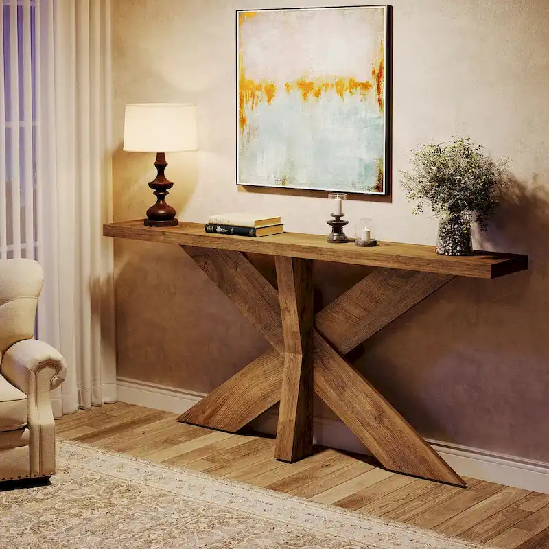70.9 Extra Long Farmhouse Console Sofa Table for Entryway Hallway