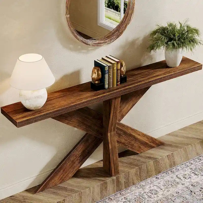 70.9 Extra Long Farmhouse Console Sofa Table for Entryway Hallway
