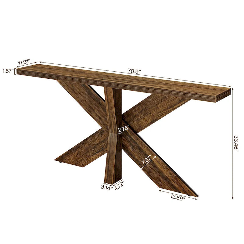 70.9 Extra Long Farmhouse Console Sofa Table for Entryway Hallway