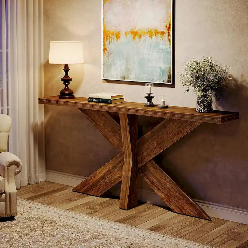 70.9 Extra Long Farmhouse Console Sofa Table for Entryway Hallway