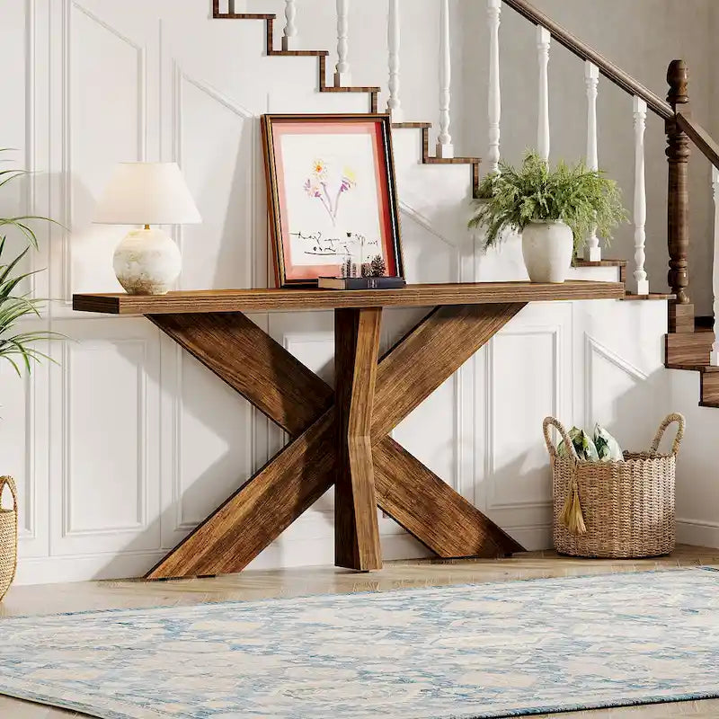 70.9 Extra Long Farmhouse Console Sofa Table for Entryway Hallway