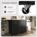 Kitchen Island with Drop Leaf,Kitchen Storage Cart with 3 Tier Pull Out Cabinet Organizer