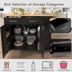 Kitchen Island with Drop Leaf,Kitchen Storage Cart with 3 Tier Pull Out Cabinet Organizer