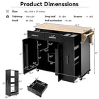 Kitchen Island with Drop Leaf,Kitchen Storage Cart with 3 Tier Pull Out Cabinet Organizer
