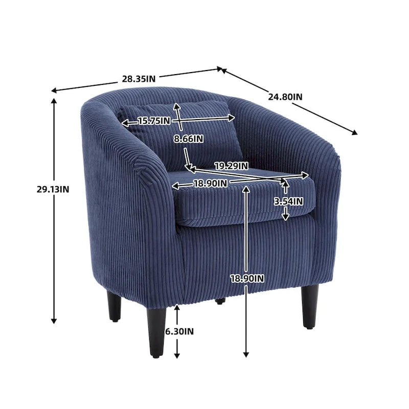 Modern style decorated chair Living room Bucket chair with cushion and pillow single sofa chair