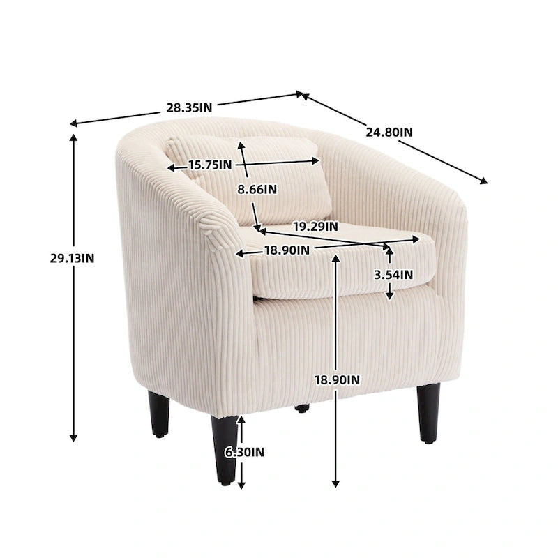 Modern style decorated chair Living room Bucket chair with cushion and pillow single sofa chair